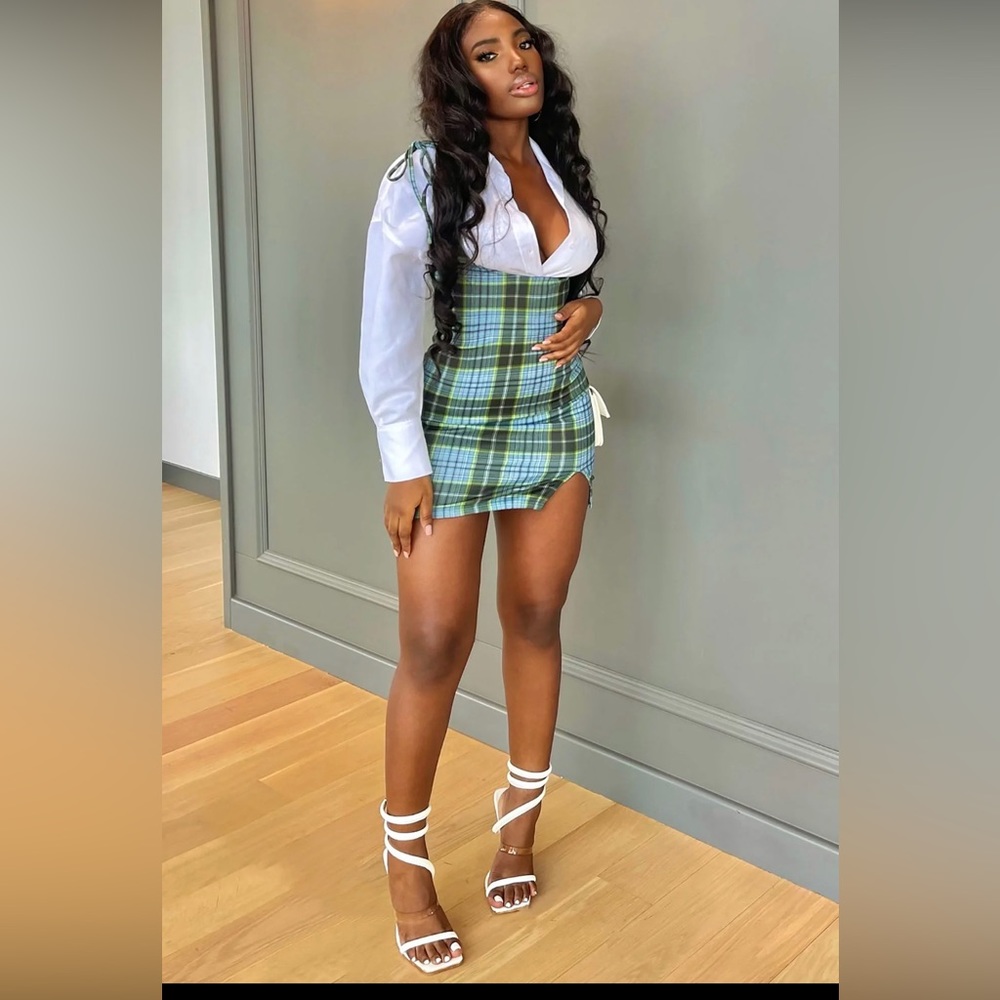 COPY - Plaid pencil skirt overall